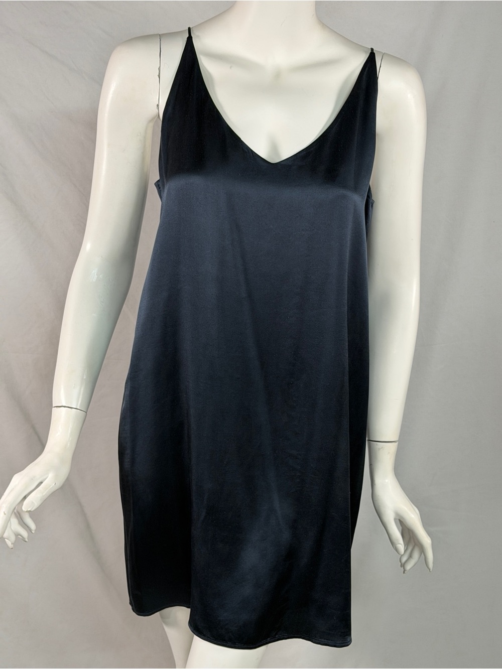 Heath Ceramics Navy Satin Slip Dress